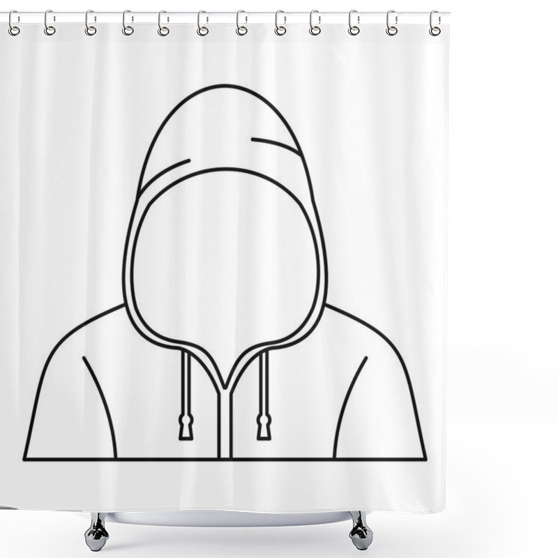 Personality  Hooded Man Icon, Outline Style Shower Curtains