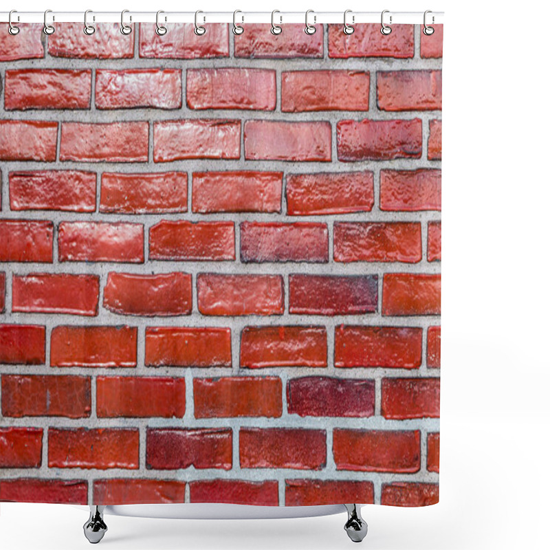 Personality  Old Red Grunge Brick Wall  Shower Curtains