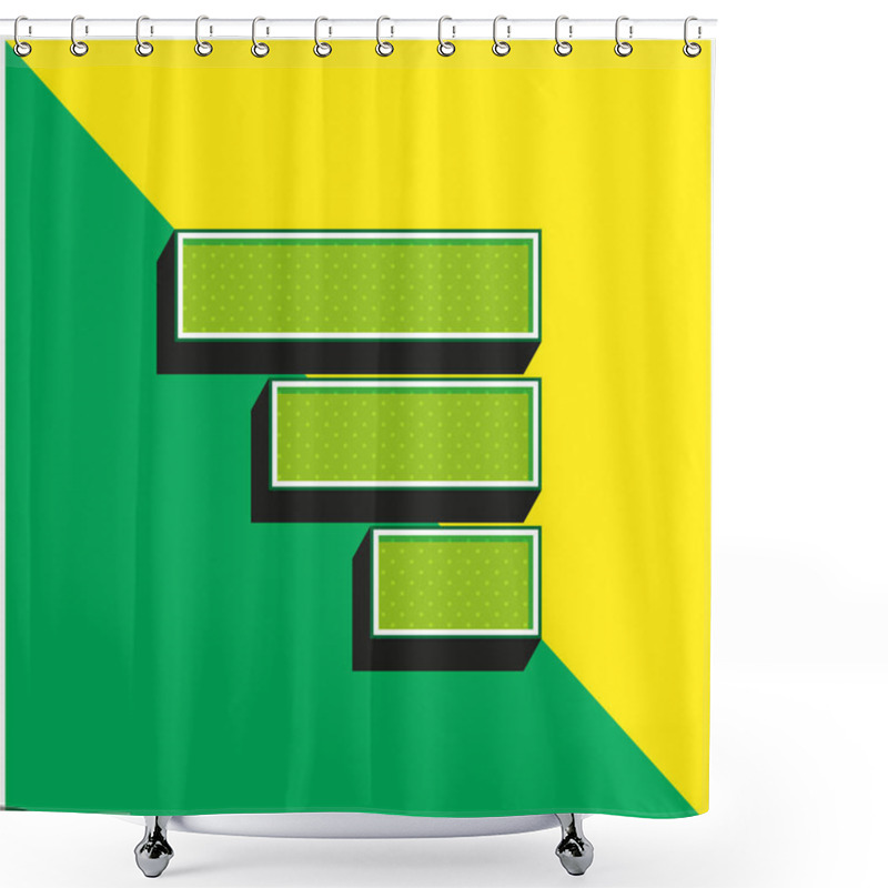 Personality  Bars Green And Yellow Modern 3d Vector Icon Logo Shower Curtains