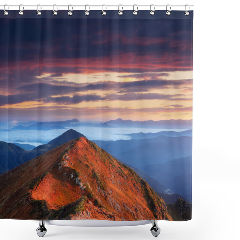 Personality  Sunny Dawn In Mountains  Shower Curtains