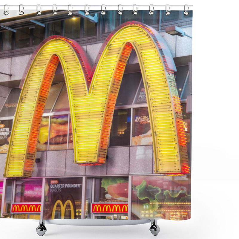 Personality  Mc Donald's Logo In Times Square,New York Shower Curtains