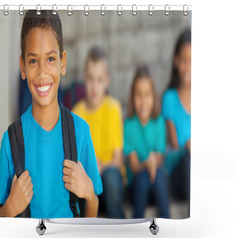 Personality  African American Primary School Boy Shower Curtains