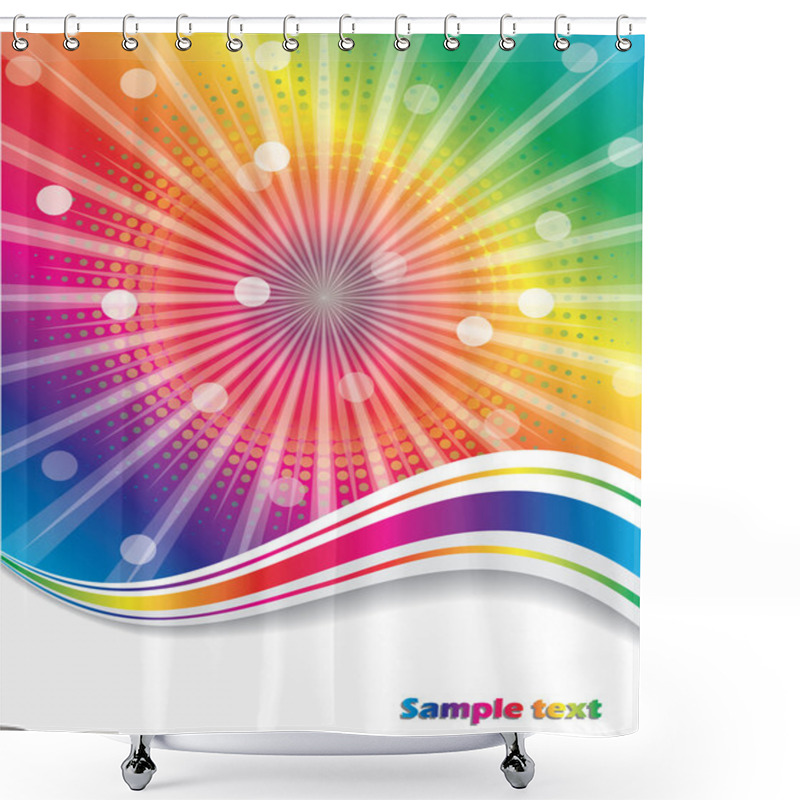 Personality  Rainbow Waves Shower Curtains