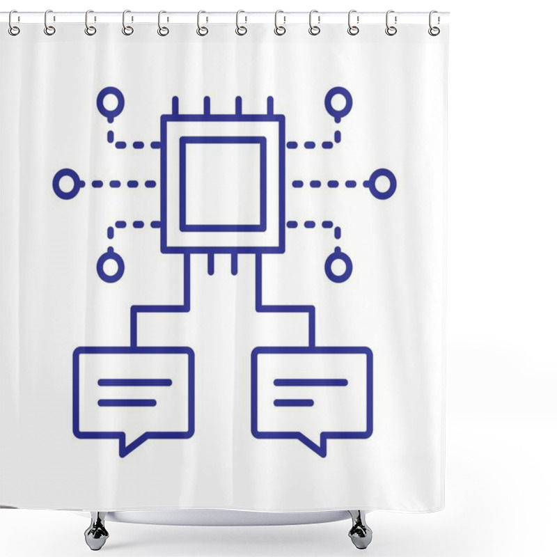 Personality  Natural Language Processing Icon With Editable Stroke For AI And Machine Learning Shower Curtains