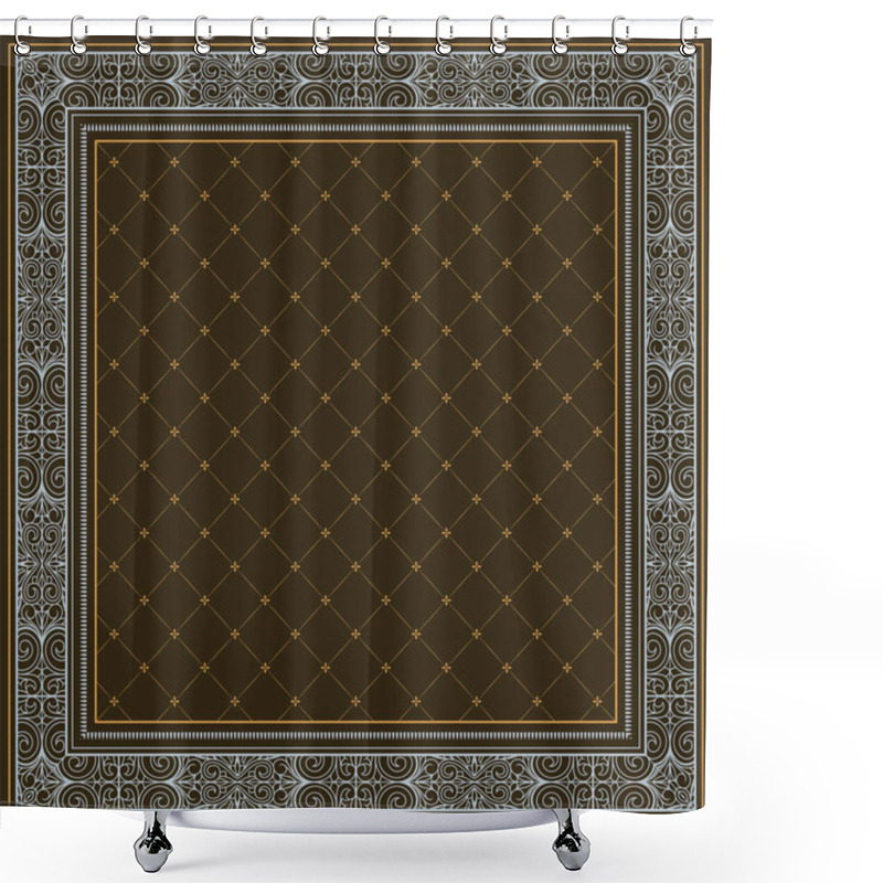 Personality  Decorative Ornate Retro Design Frame Shower Curtains