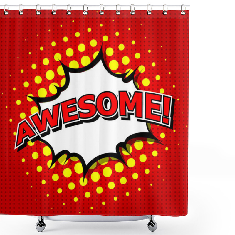 Personality  Awesome! Comic Speech Bubble, Cartoon. Shower Curtains