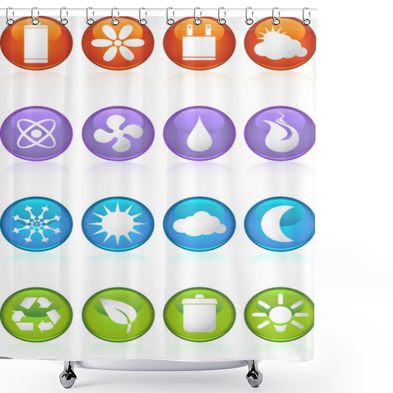 Personality  Eco Friendly Icons Shower Curtains