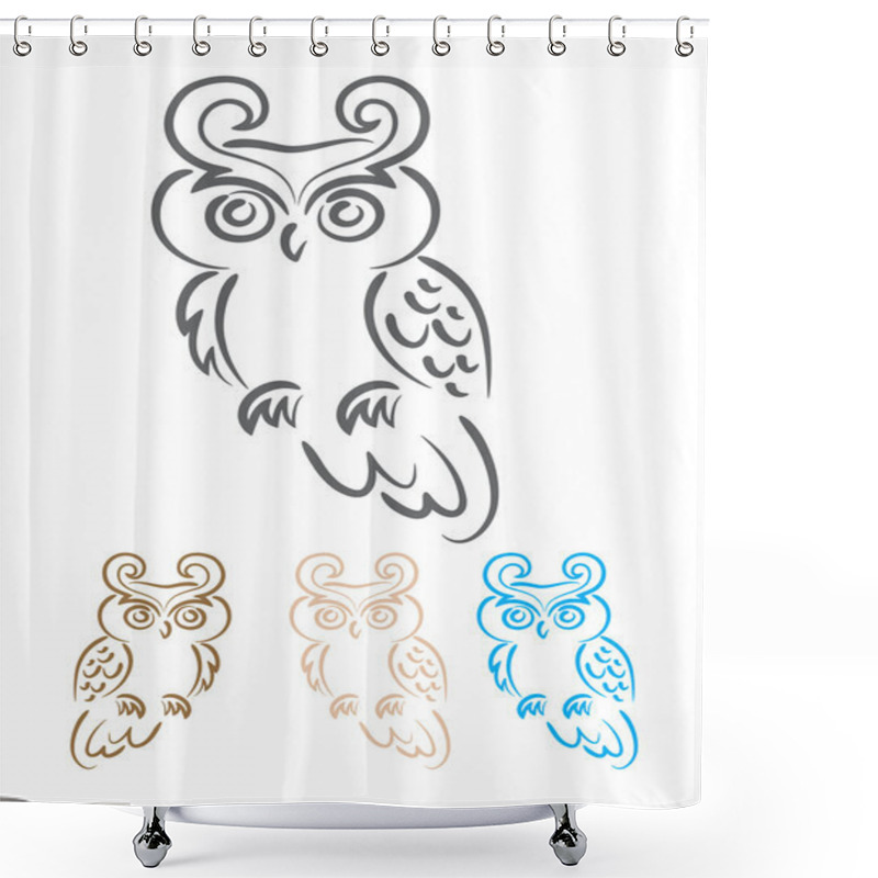 Personality  Owl Ornament Shower Curtains