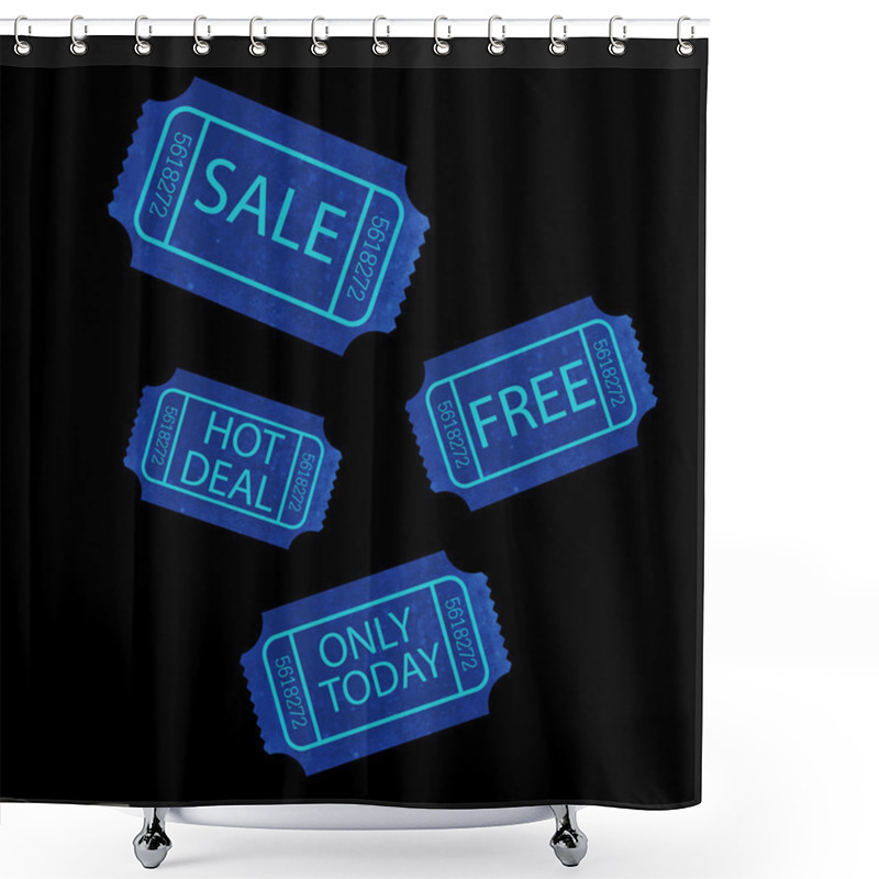 Personality  Sale Tickets Vector Illustration  Shower Curtains