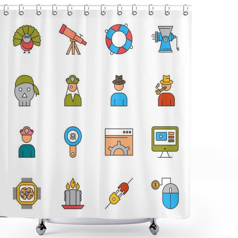 Personality  Icons Collection, User Interface Icons Set For Web And Mobile Application, Vector Illustration  Shower Curtains