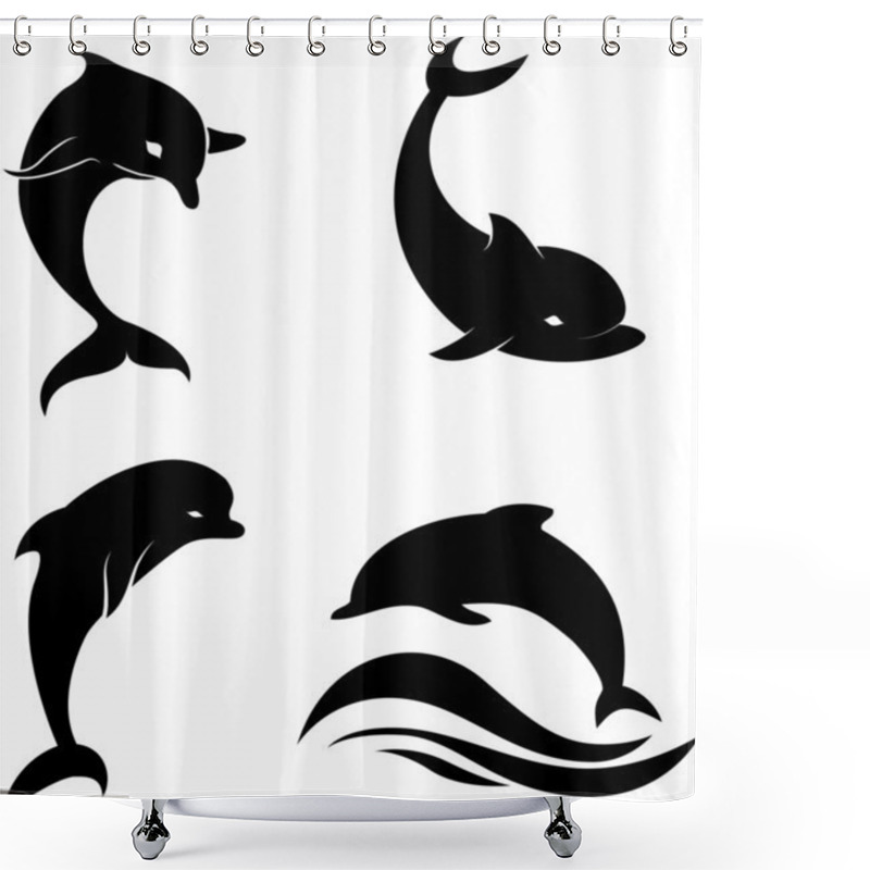 Personality  Dolphins Shower Curtains