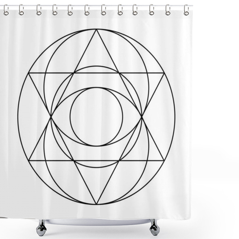 Personality  Tetrahedral Graph. Sacred Geometry Vector Design Elements. The World Of Geometric With Our Intricately Illustrations. Shower Curtains