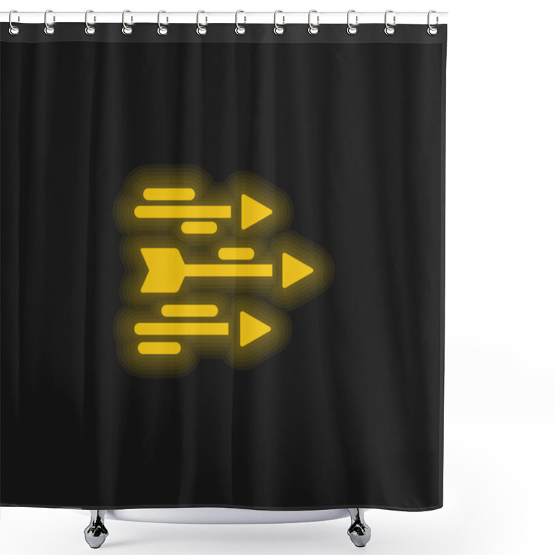 Personality  Arrows Yellow Glowing Neon Icon Shower Curtains