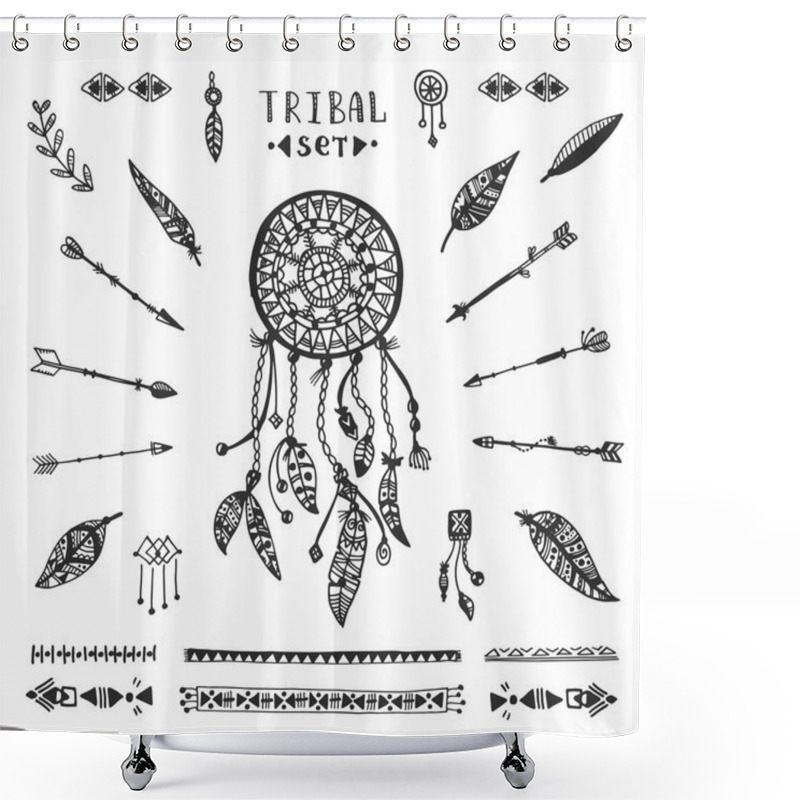 Personality  Tribal Vector Elements Collection Shower Curtains