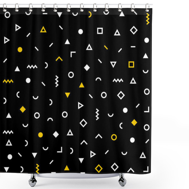 Personality  Hipster Memphis Pattern With Geometric Shapes Shower Curtains