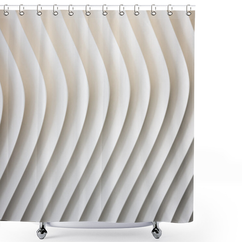 Personality  White Curve Texture With Shade And Shadow Shower Curtains