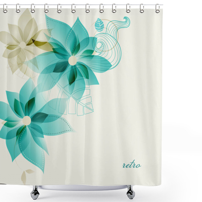 Personality  Retro Floral Background Vector Shower Curtains