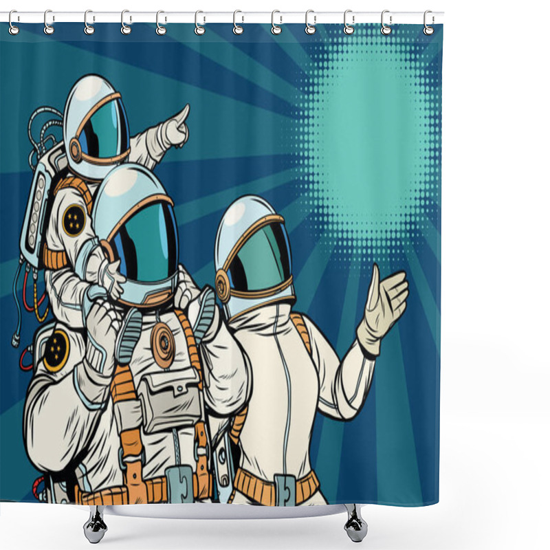 Personality  Astronauts Family, Father Mother And Child Shower Curtains