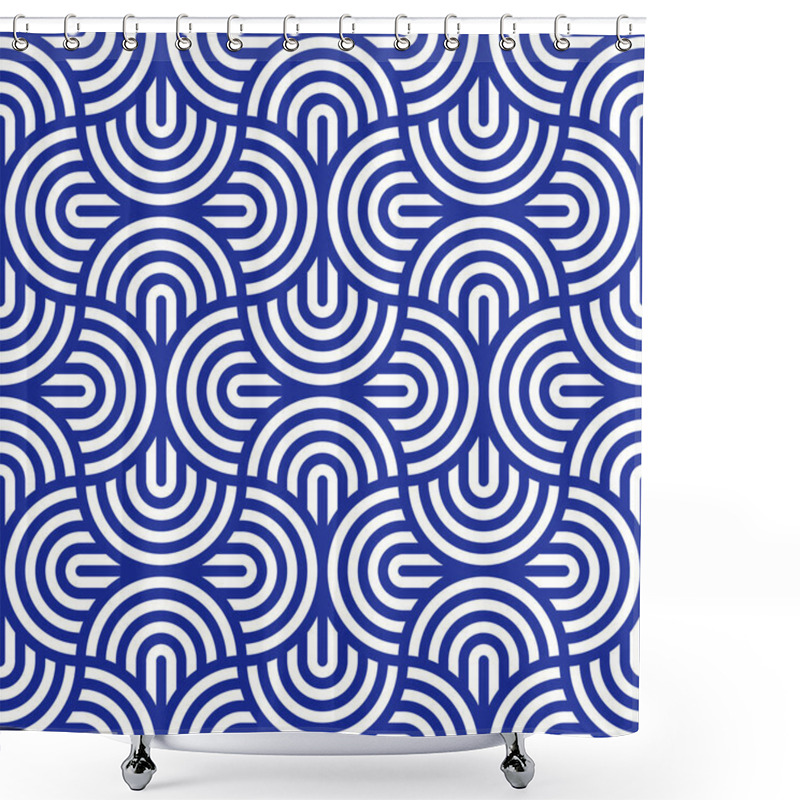 Personality  Seamless Abstract Vector Wave Pattern. Shower Curtains