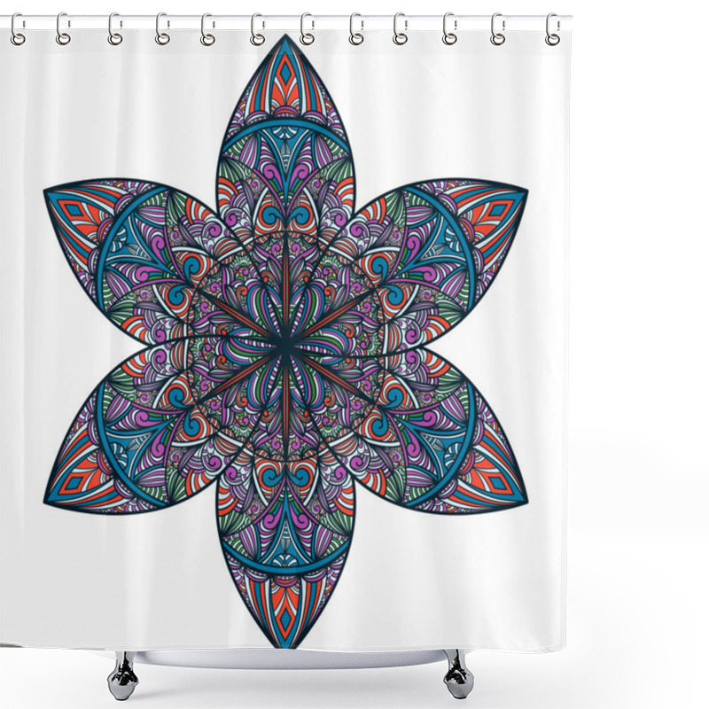 Personality  Vector Abstract Eastern Style Flower Shower Curtains