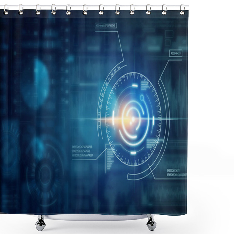 Personality  Digital Technology Background Shower Curtains