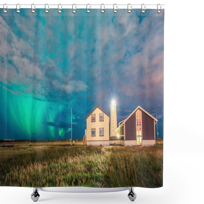 Personality  Aurora Borealis In Iceland Shower Curtains