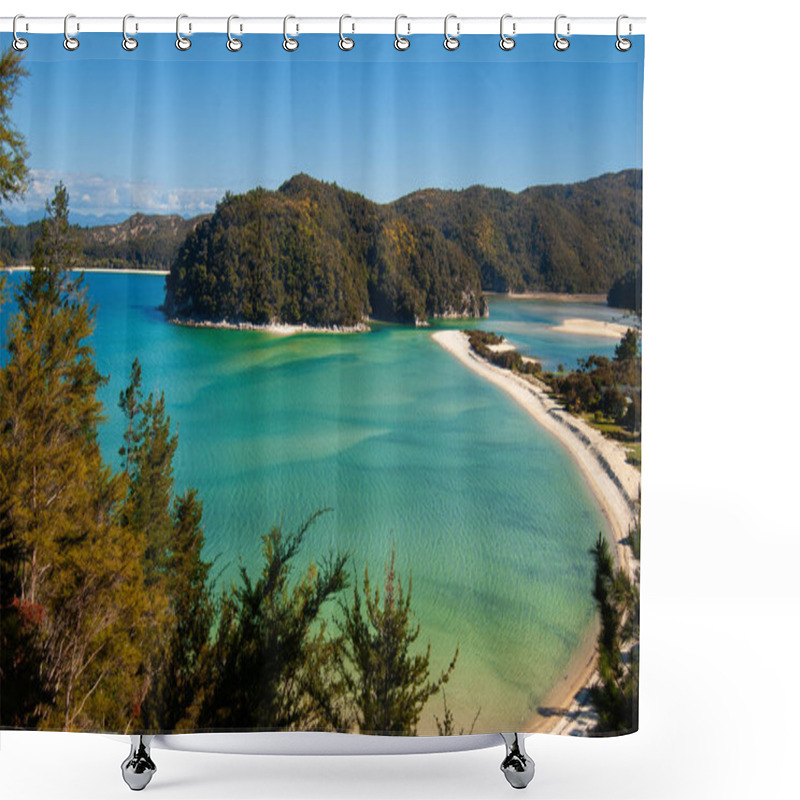 Personality  Beautiful Turquoise Water In Torrent Bay , Abel Tasman National Park, Southern Island New Zealand Shower Curtains