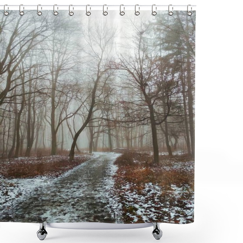 Personality  Path Through A Magic Misty Forest Shower Curtains