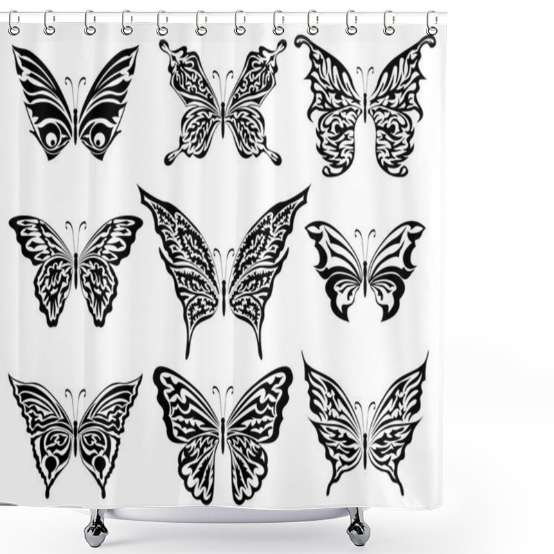 Personality  Set Of Butterflies Shower Curtains