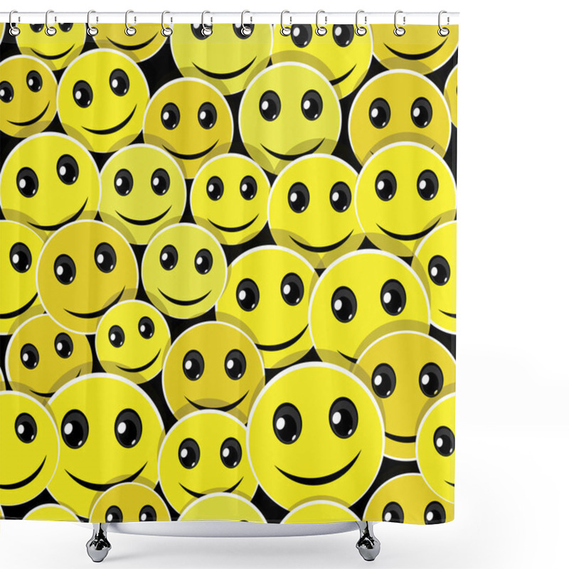 Personality  Smile Face Seamless Pattern Background Shower Curtains