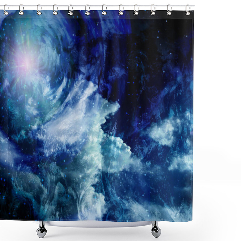 Personality  Deep Space Shining Light And Clouds Shower Curtains