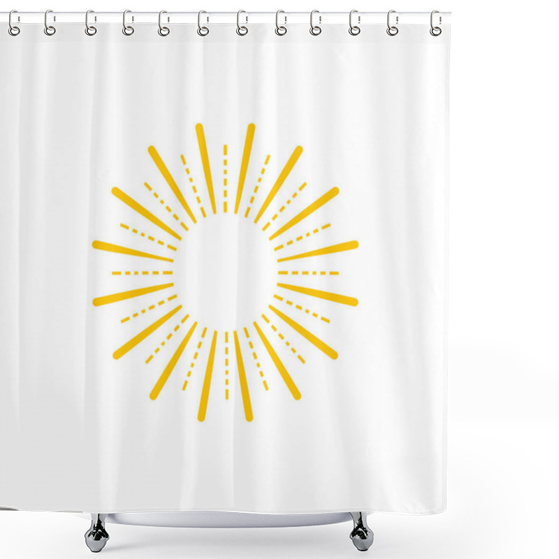 Personality  Vector Geometric Shine, Sun Icon, Yellow Illustration Isolated, Sun Beams, Rays. Shower Curtains