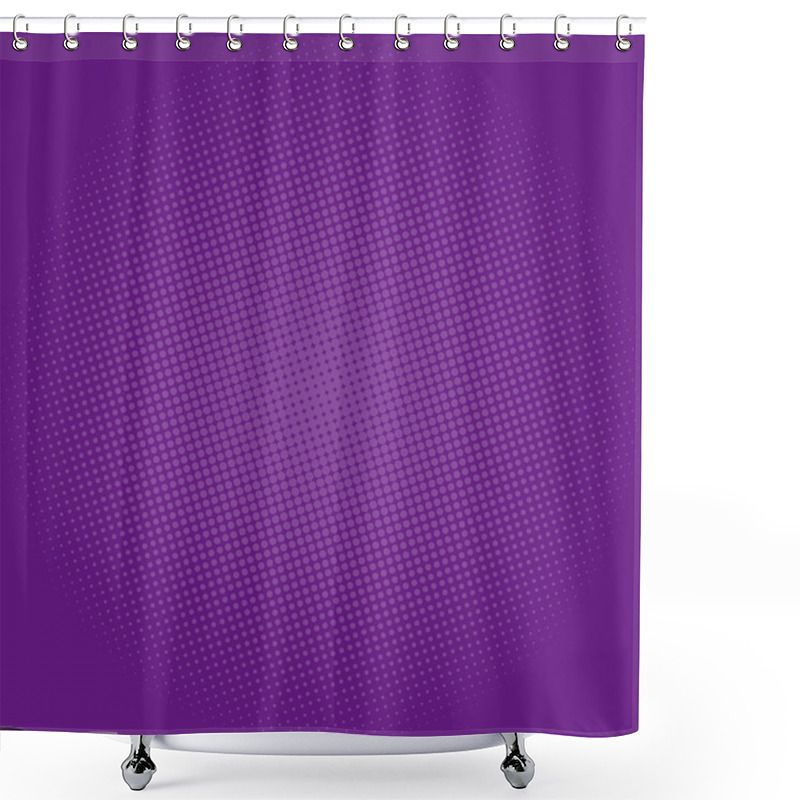 Personality  Dots On Dark Purple Background, Pop Art Background Shower Curtains