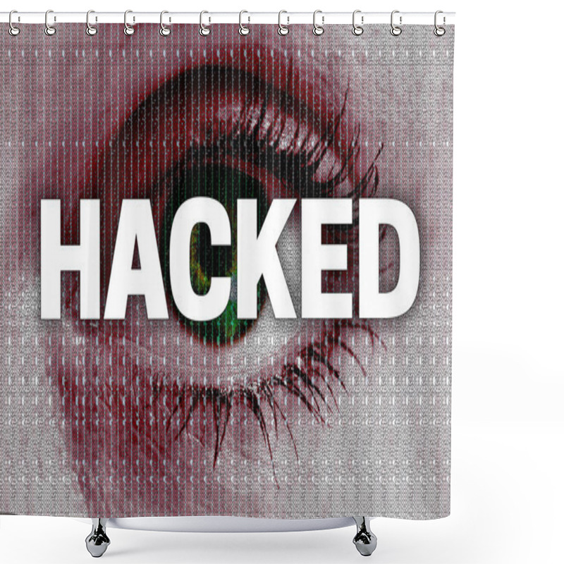 Personality  Hacked Eye Looks At Viewer Concept Shower Curtains