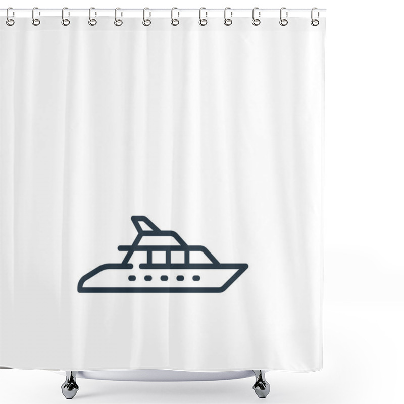 Personality  Yatch Icon Vector From Vehicles Transportation Concept. Thin Line Illustration Of Yatch Editable Stroke. Yatch Linear Sign For Use On Web And Mobile Apps, Logo, Print Media. Shower Curtains