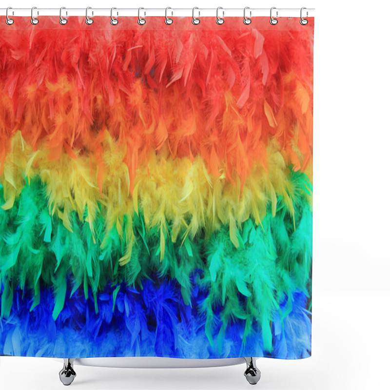 Personality  Rainbow Feathers Background Shower Curtains