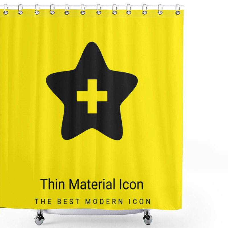 Personality  Add To Favorites Minimal Bright Yellow Material Icon Shower Curtains