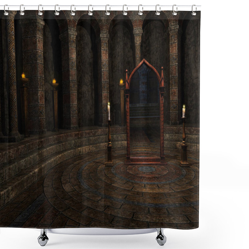 Personality  Black Scale Fantasy Dragon Pose 1, 3D Illustration, 3D Rendering, Olram Shower Curtains