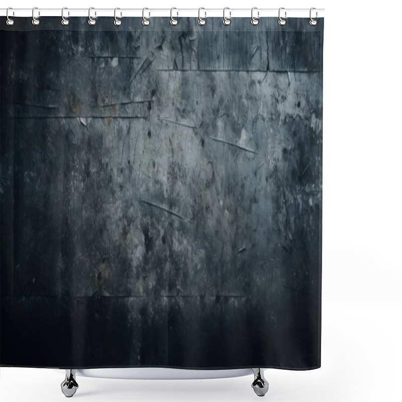 Personality  Textured Dark Gray Wall With Scratches And Stains, Creating A Dramatic And Moody Atmosphere. Shower Curtains