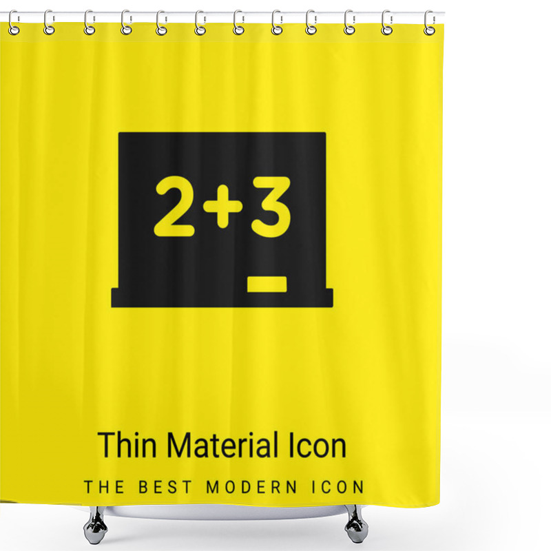 Personality  Blackboard With Mathematical Basic Calculations Minimal Bright Yellow Material Icon Shower Curtains