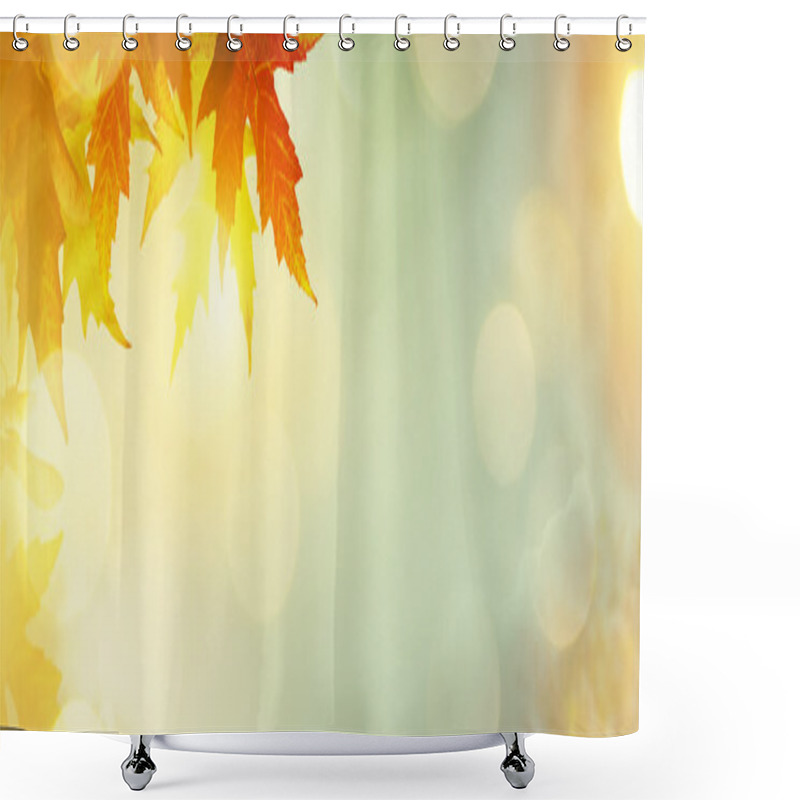 Personality  Abstract Nature Autumn Background With Yellow Leaves  Shower Curtains