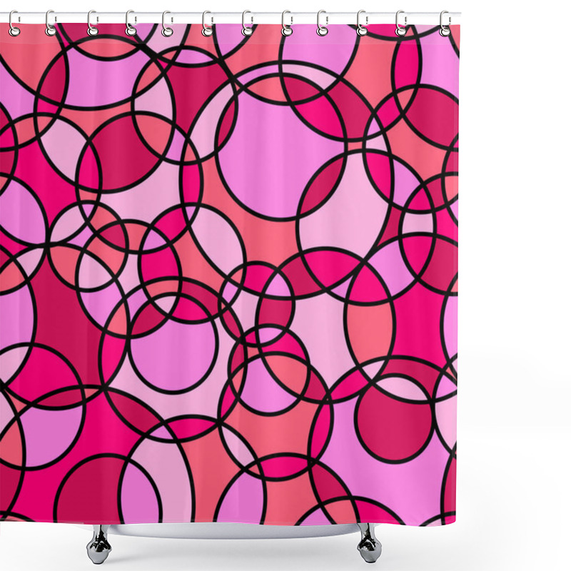 Personality  Seamless Pattern With Pink Circles Shower Curtains