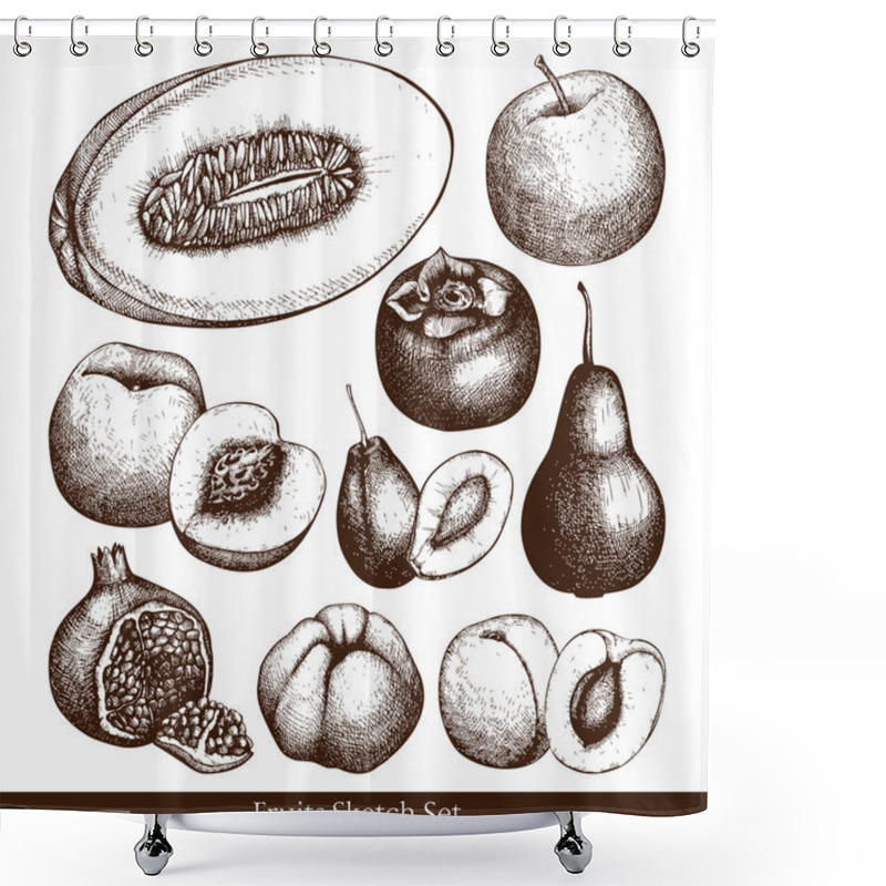 Personality  Hand Drawn Exotic Fruits Shower Curtains