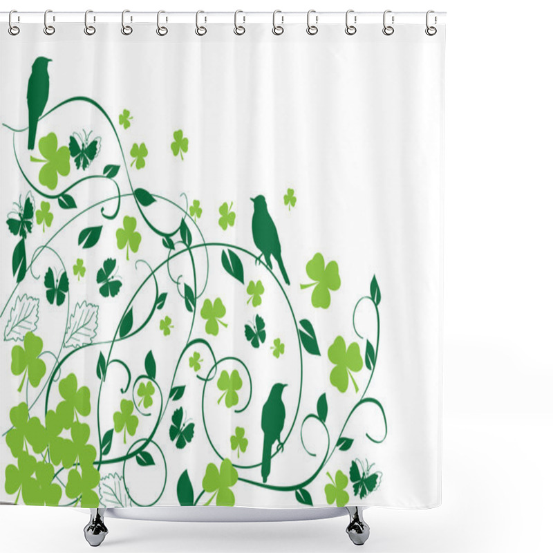 Personality  Shamrock Vector Background Shower Curtains