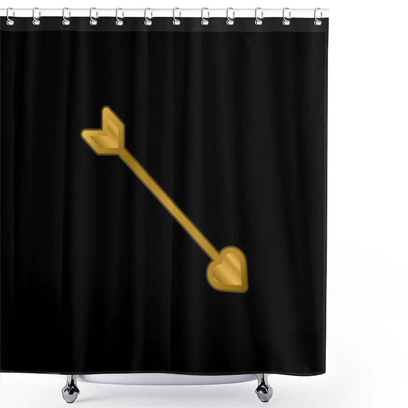 Personality  Arrow Gold Plated Metalic Icon Or Logo Vector Shower Curtains