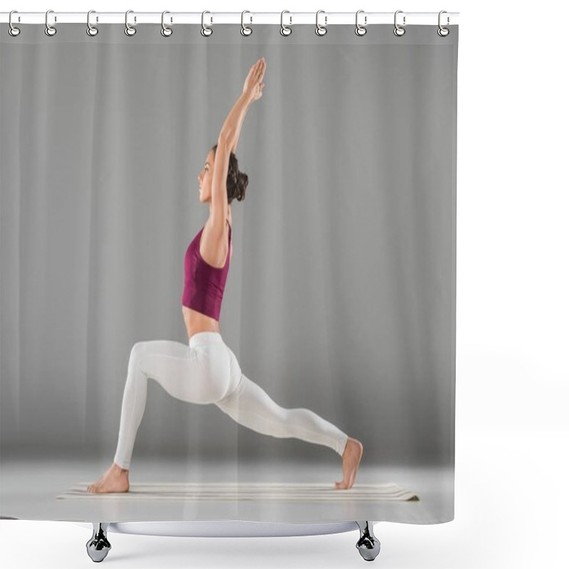 Personality  Woman Standing In Yoga Pose Shower Curtains