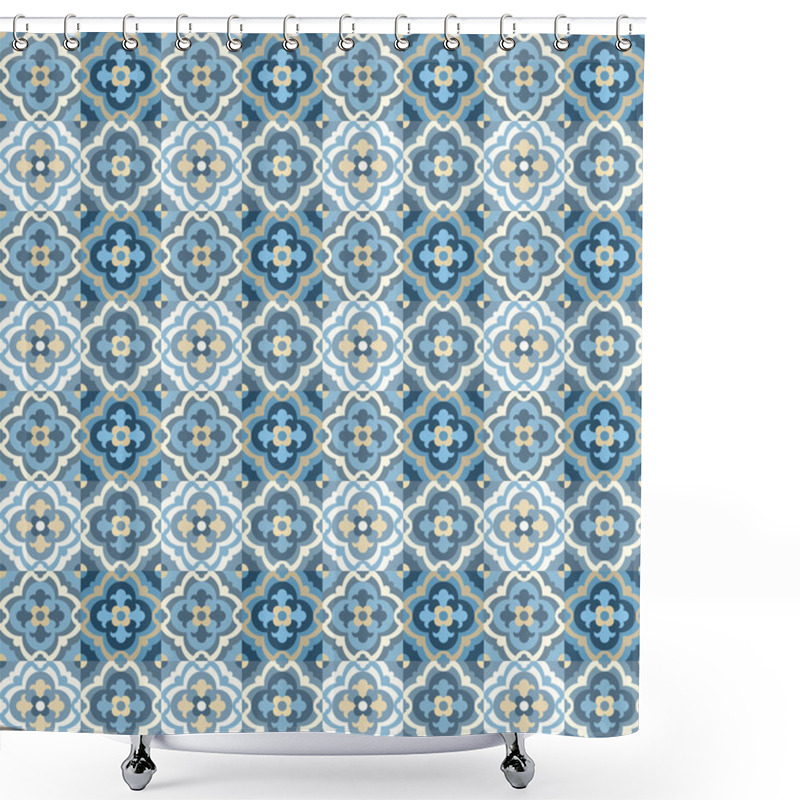 Personality  Retro Floor Tiles Patern Shower Curtains