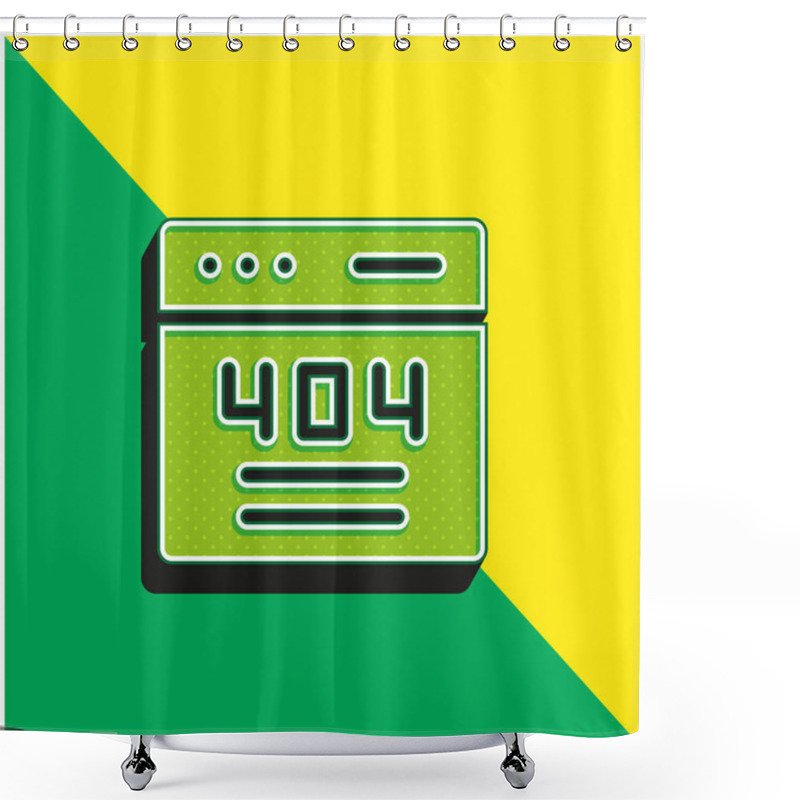 Personality  404 Green And Yellow Modern 3d Vector Icon Logo Shower Curtains