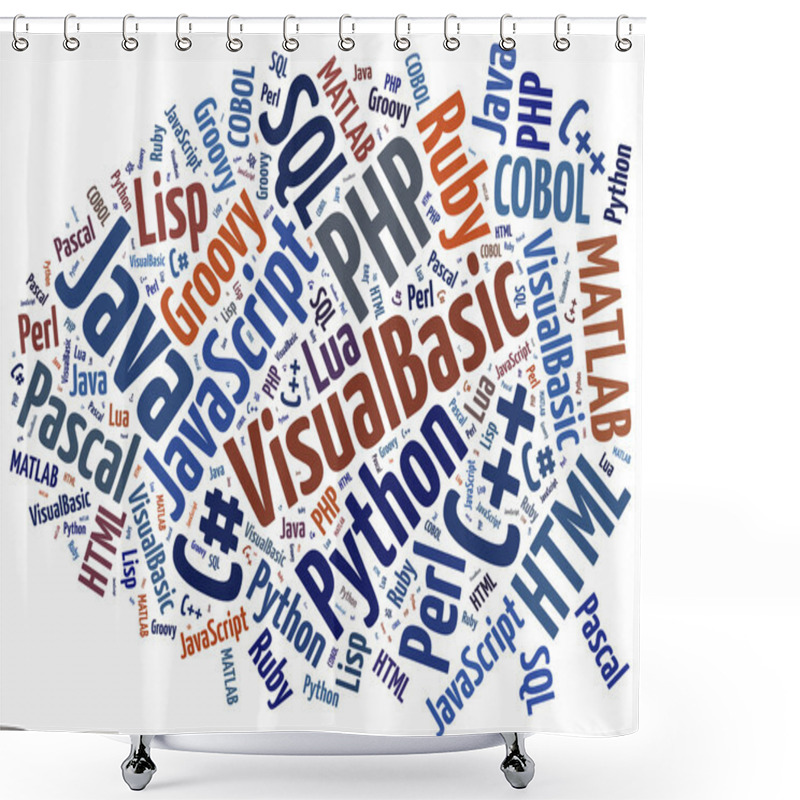 Personality  Word Cloud Programming Languages Or IT Related Shower Curtains