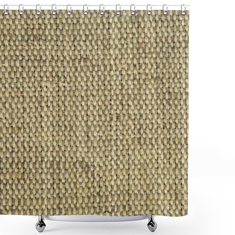 Personality  Closeup Of Rough Natural Linen Texture. Shower Curtains